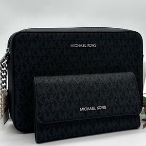 Michael Kors Large EW Crossbody Bag & Large (NWT) Trifold Wallet Black
